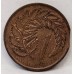 NEW ZEALAND 1967 . ONE 1 CENT COIN . ERROR . CLIPPED PLANCHET